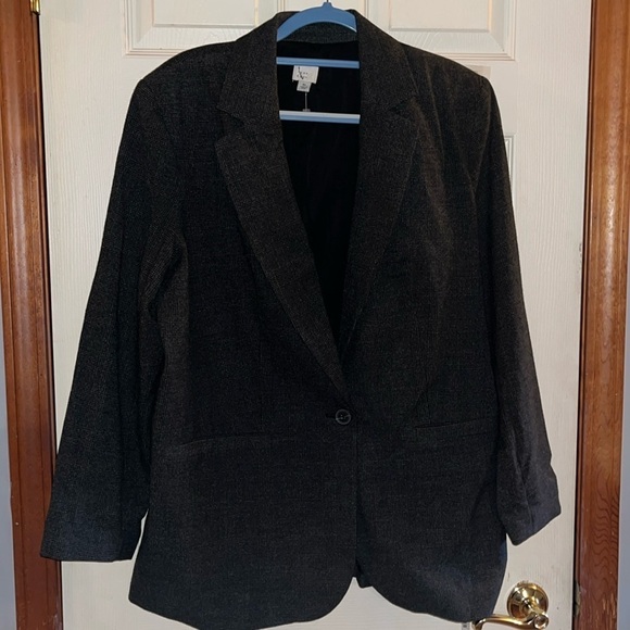 New-a new day-XL-black& gray-squared pattern-single breasted,L/S, blazer/jacket. - Picture 1 of 15
